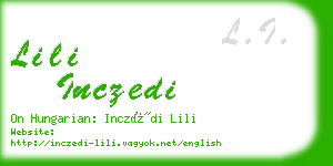 lili inczedi business card